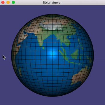 After closing that window, another viewer will pop up with your generated sphere textured
with the earth.