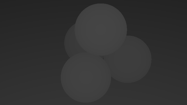 This grayscale depth image shows the distance to the nearest object along
the ray through each pixel. Shorter distances are brighter than farther
distances.